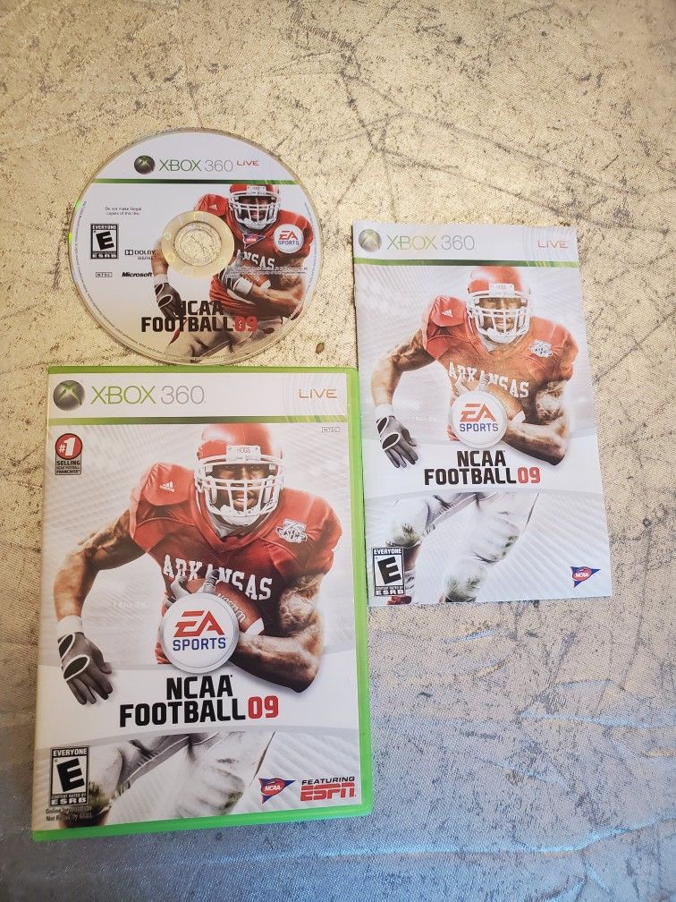 NCAA Football 09 (Xbox 360, 2008) video game CIB excellent condition