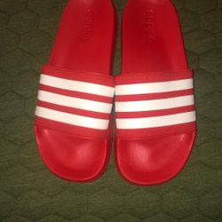 Adidas Red size 10/ Lauxsporting goods/ shower slides