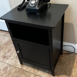 Small Black Night Stand Side Table 
