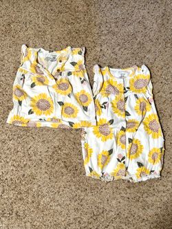 24m Carter’s “Sunflowers” baby girl t-shirt and romper