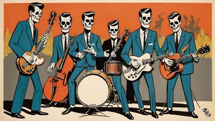 Skeleton Band Poster Print