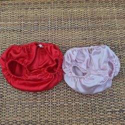 Vintage Build a Bear Workshop Silk Panties Underwear Pink Red Mini Rose BABW 