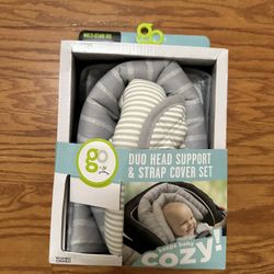 Duo Car Seat Head Support & Strap Cover Set 