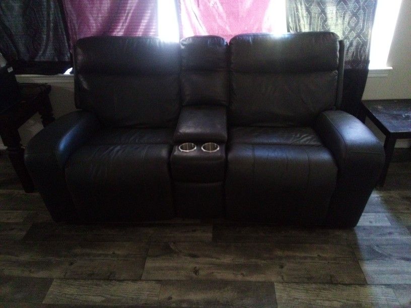 Pewter Power Loveseat and Recliner