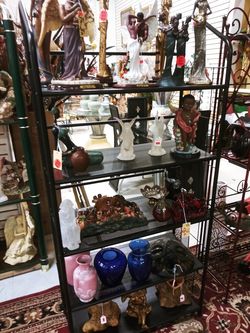 $ 150 .00 Iron Rod , Display Shelf , With EVERYTHING on Shelf. Must Pick Up. {contact info removed}# Store