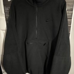 Men's Nike Polar Fleece Half Zip Pullover Sweater Large Black Sweatshirt Jacket
