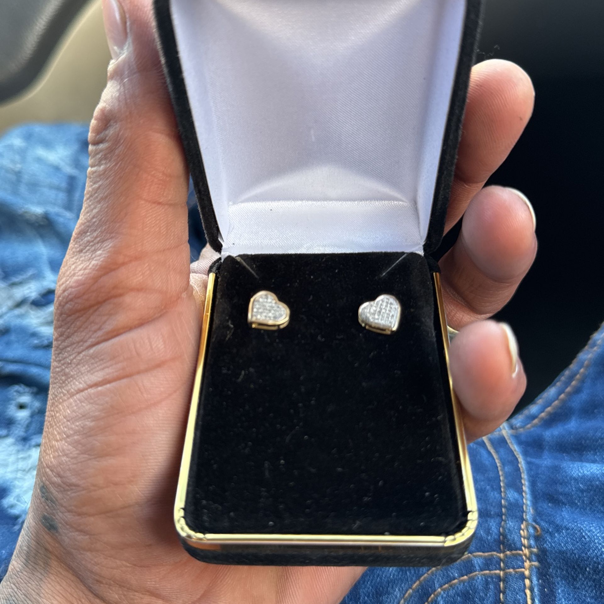 10K Diamond Heart Earrings  & Accessories