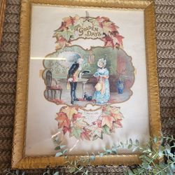 Vintage Golden Day 1904 Calender in Frame for Sale.