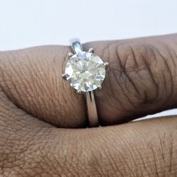 2 Carat Solitaire Ring Wedding Ring Sterling Silver 