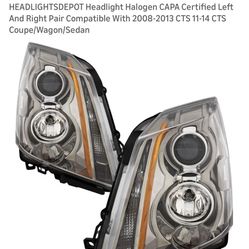 Cadillac CTS Headlight Halogen Left And Right Pair