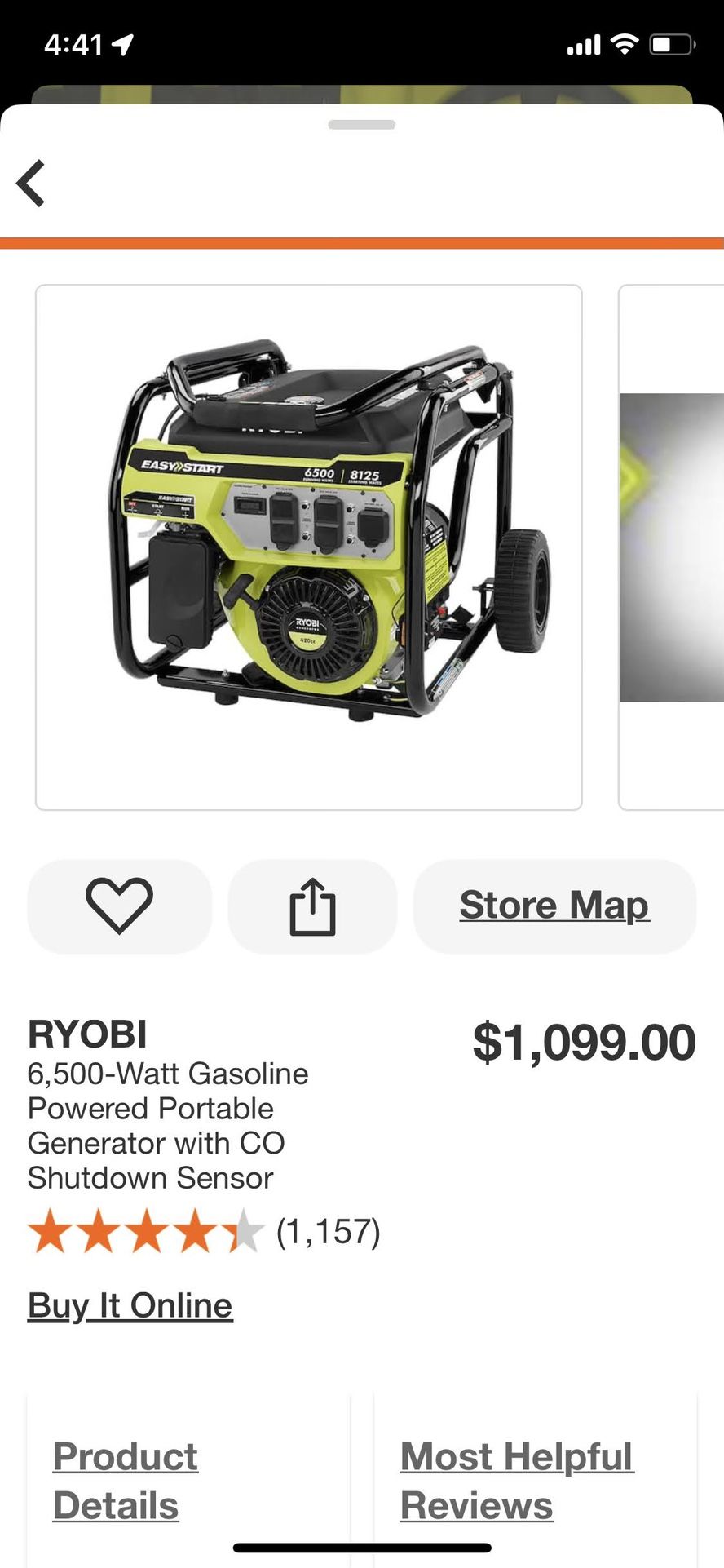 Ryobi 6500W Generator