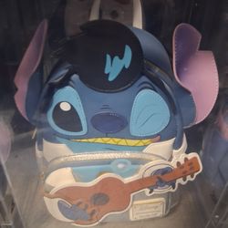 Loungefly Disney Stitch Glitter Elvis Stitch w/Guitar Figural Mini Backpack