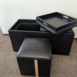 Bench plus Ottoman with tray