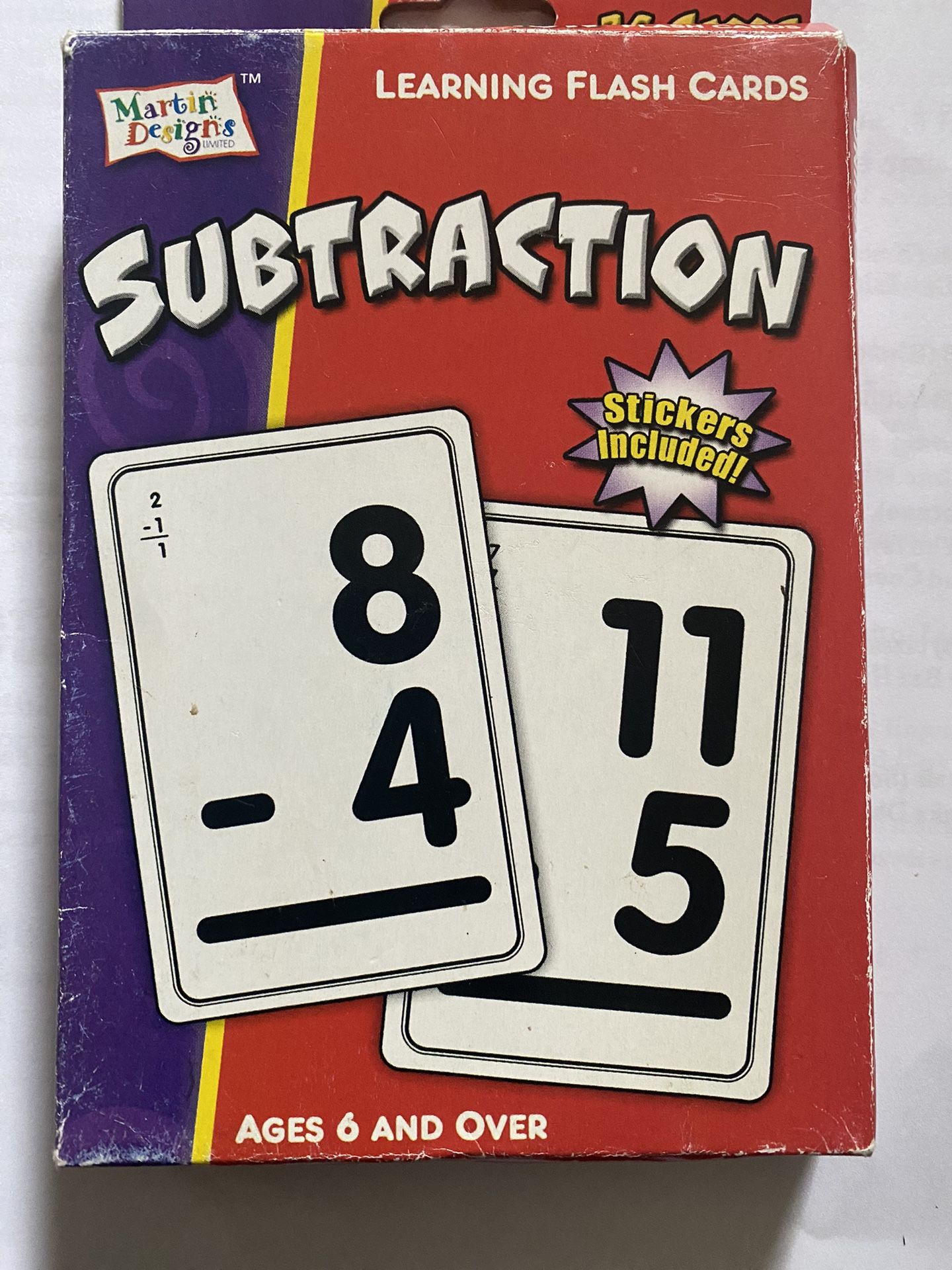 Subtraction Flash Cards