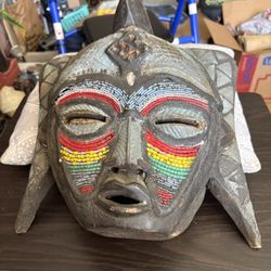 3- Wooden Hand Carved African Masks
