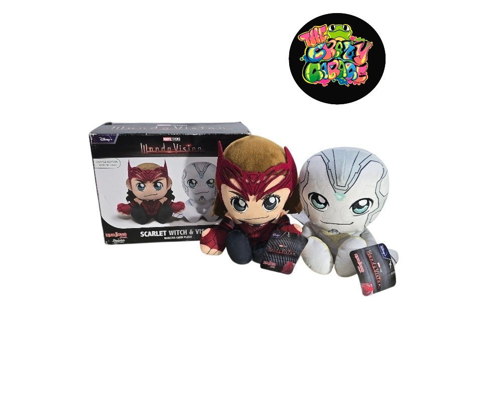 Marvel WandaVision Scarlet Witch & Vision Kuricha Chibi Plush Figures Ltd Ed New