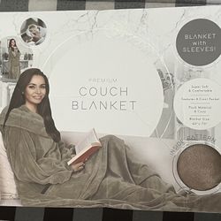 Wearable Silver One Premium Couch Blanket with Sleeves