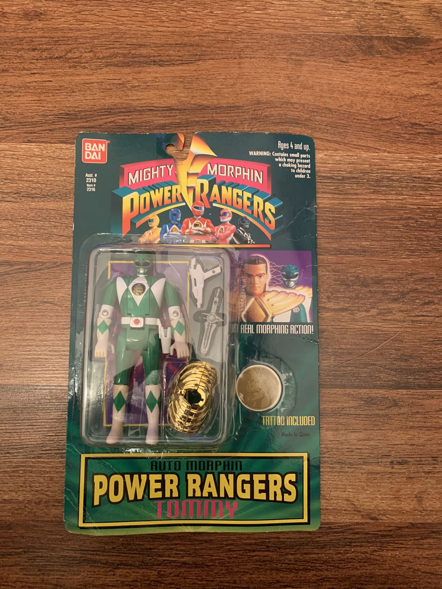 Vintage 1994 Bandai Green Auto Morphin Power Ranger Tommy.