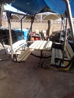 Swing with table and bench