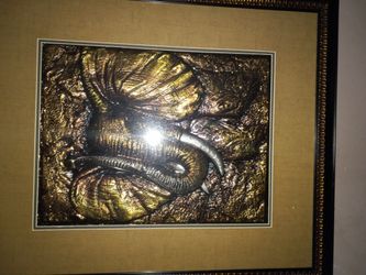 Elephant Art Inside Glass Frame Ready To Hang Nice Piece
