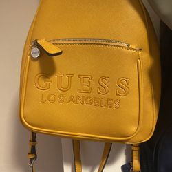 Yellow Guess Mini Backpack 
