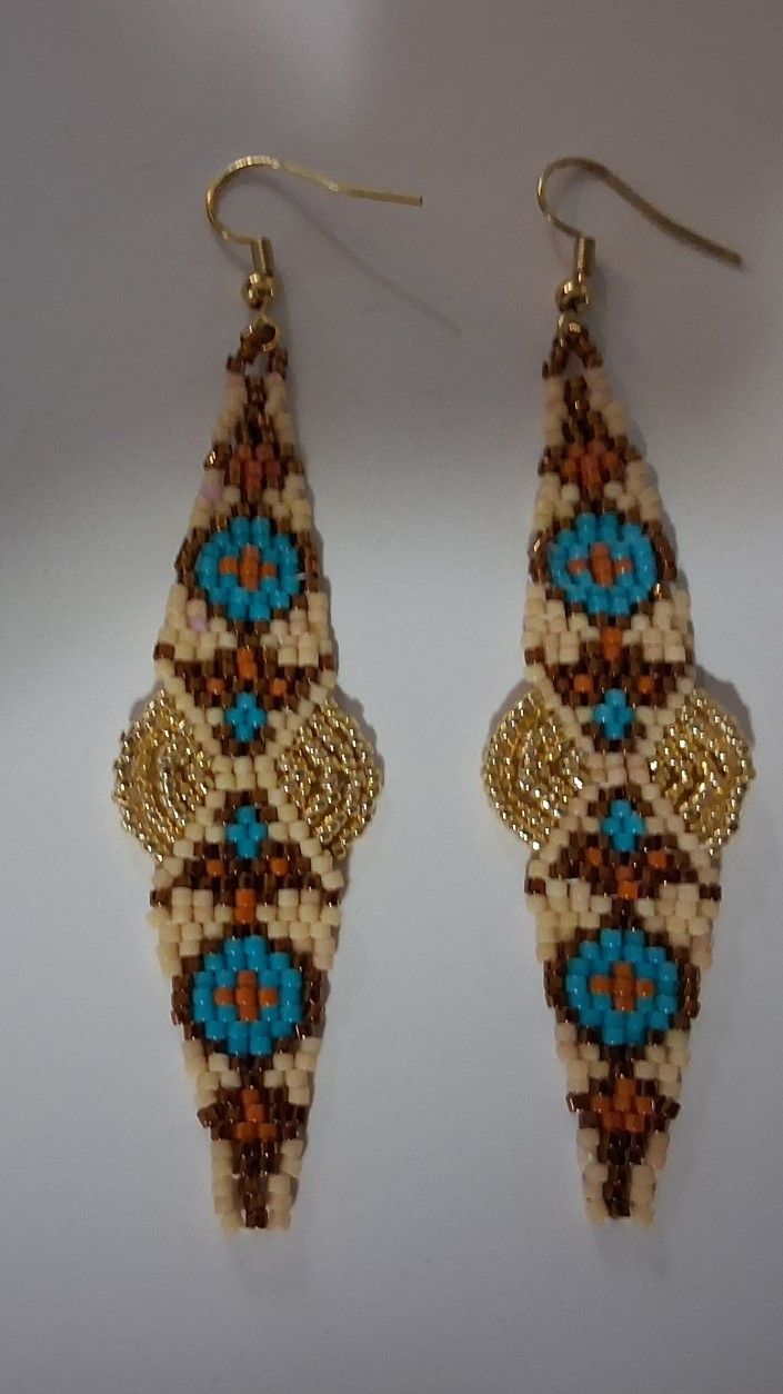 Beaded Geometric Earrings 