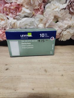 Leviton
Decora 15 Amp Single Pole Rocker AC Quiet Light Switch, White (10-Pack)