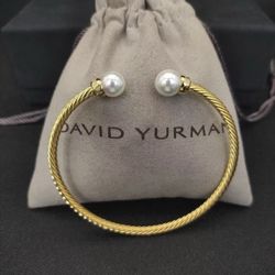 David Yurman 3mm gold pearl bracelet