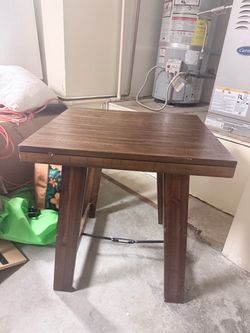 Dark Wood Square End Table
