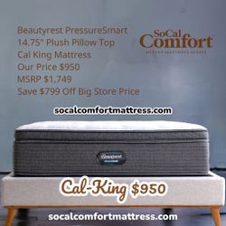 Beautyrest PressureSmart 14.75" Plush Pillow Top Cal King Mattress
