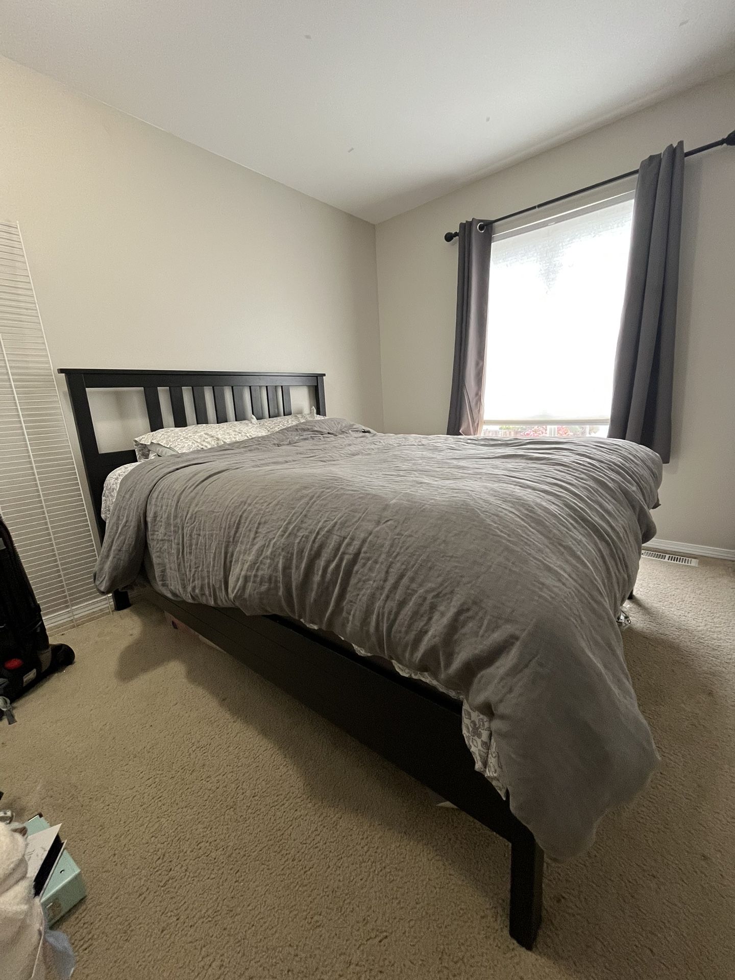 Queen Frame, Mattress, Box Spring