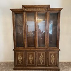 Antique Wood China Cabinet 