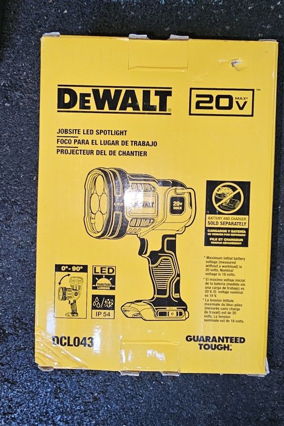 Dewalt 20-Volt Jobsite LED SPOTLIGHT FLASHLIGHT BATTERY POWERED