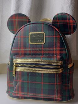 Disney Parks Mickey Icon Plaid Holiday Christmas Loungefly