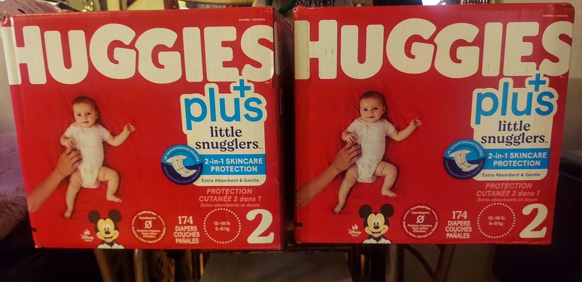 NIB, Size 2, Huggies Plus, 4 boxes @ $20 each