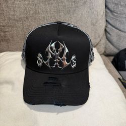 CASHED OUT HATS METALLIC NY BLACK/GREY SNAPBACK 