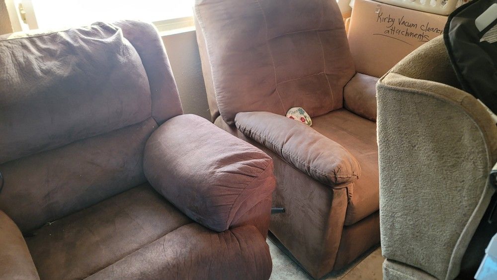 Couch And 3 Matching Chairs All Recliners