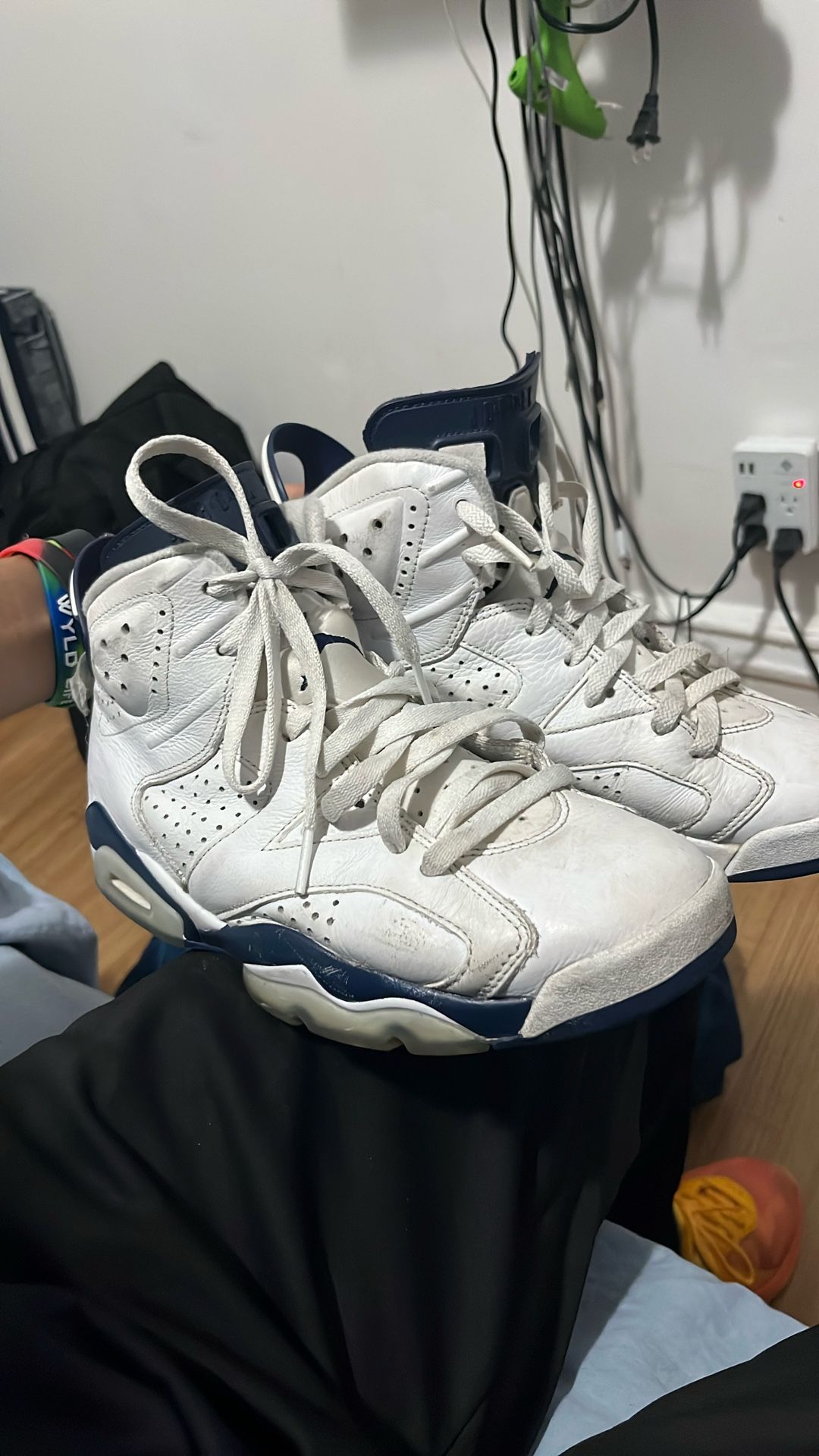 Jordan 6 White and Navy 