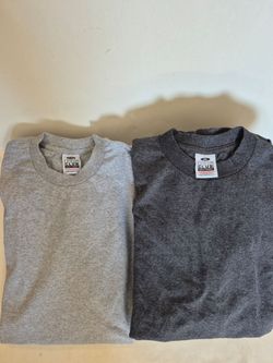 PRO CLUB 2 PC GARY 2XL TALL & 6 PC DARK GRAY 2XL MEN'S  HEAVYWEIGHT COTTON SHORT SLEEVE T SHIRT