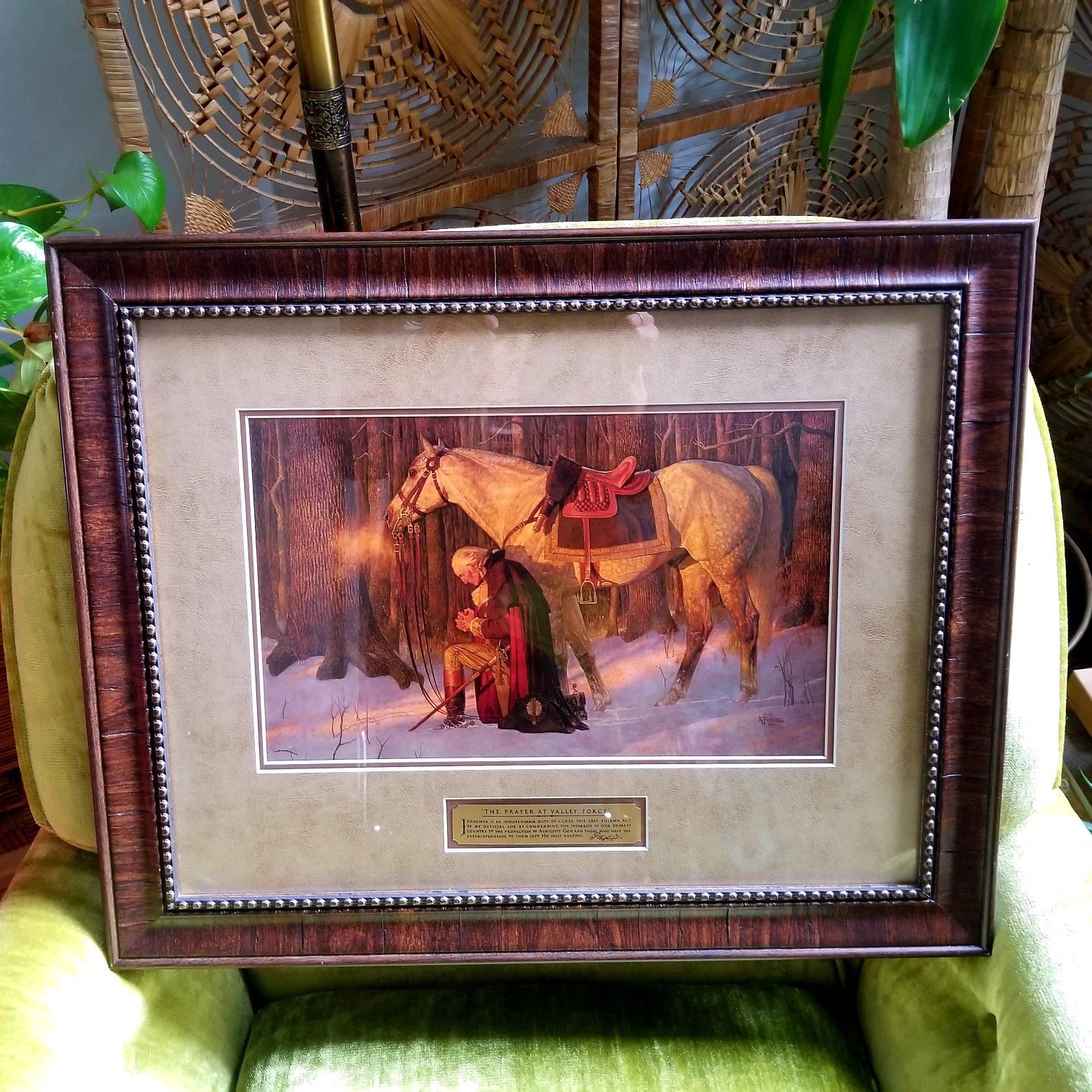 Friberg Fine Artwork Print The Prayer at Valley Forge History Wall Hanging Frame