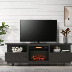 HYLER 78 INCH TV STAND WITH ELECTRIC FIREPLACE