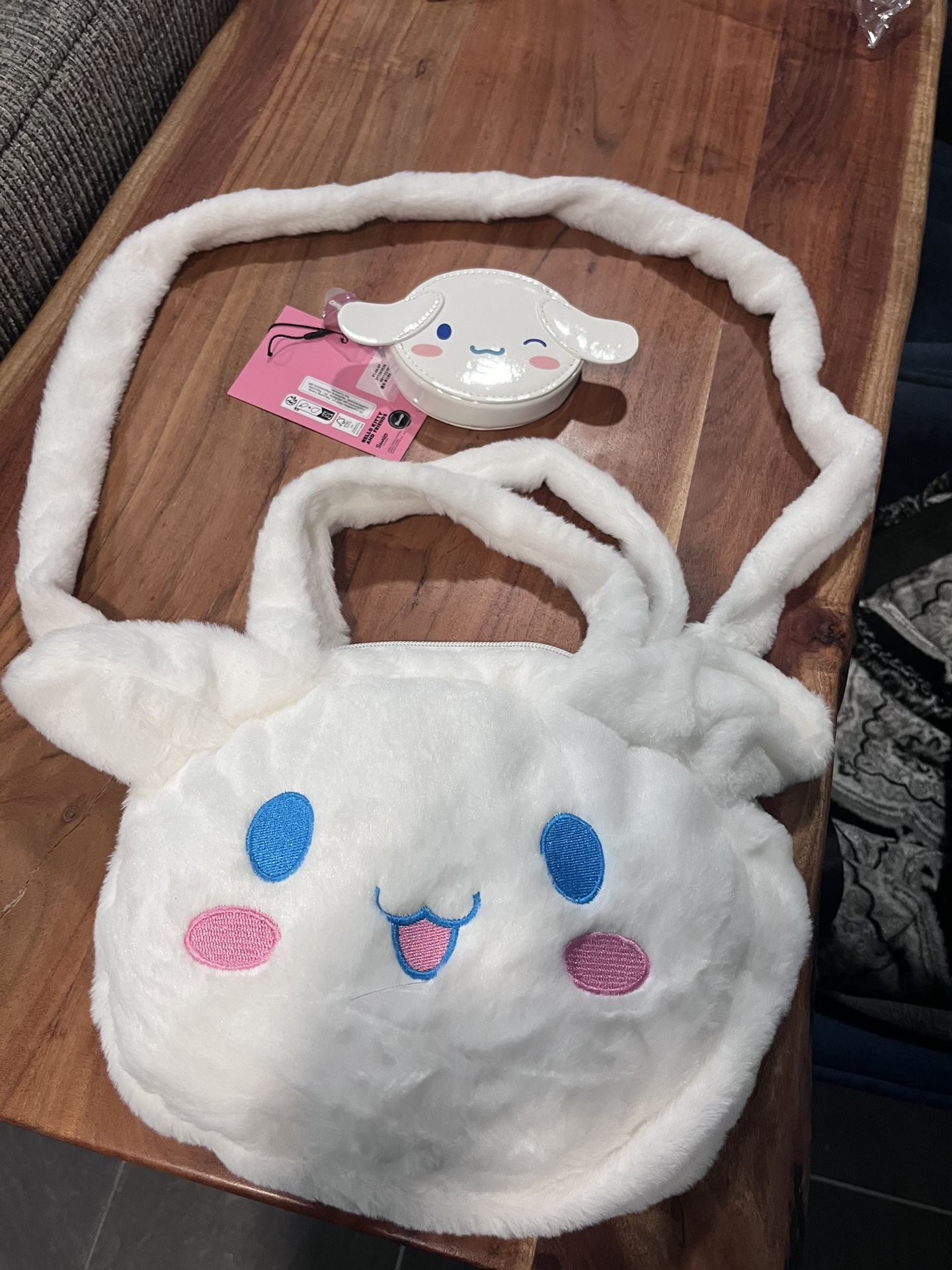 Hello Kitty Cinnamoroll Plush Crossbody And Change Purse