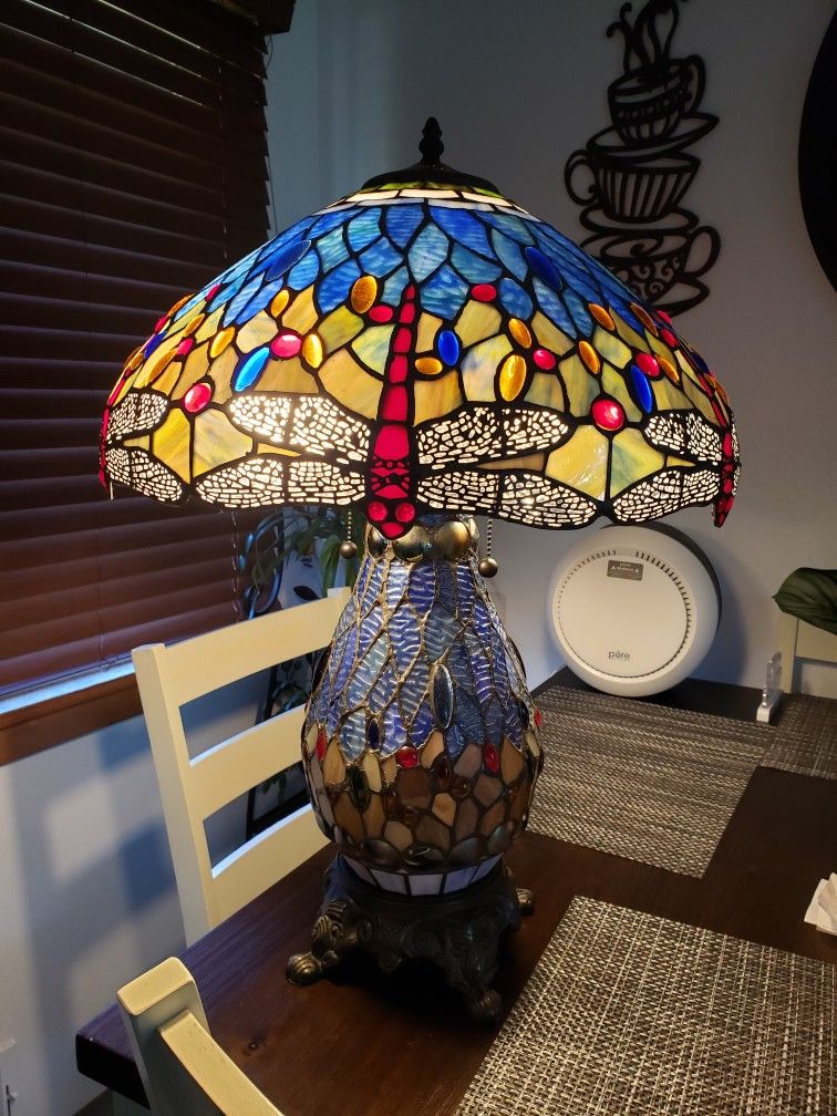 Dragonfly Stained Glass Lamp