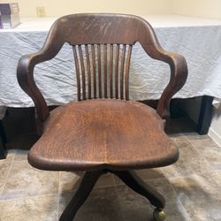 Antique PH Meyer Co Arts and Crafts Swivel Office Lawyer Banker Jury Chair
