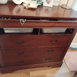 Media Chest/Dresser Cherry Stained Finished - Ashley Furniture Dresser -  H-42'' X W-45'' X D-20'' - AVAILABLE
