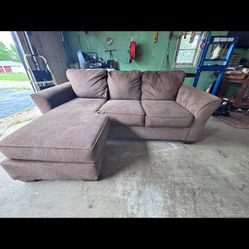 Brown Sectional + Matching Oversized Recliner
