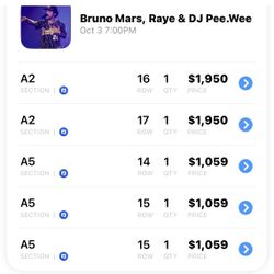 Bruno Mars Tickets @ LA 