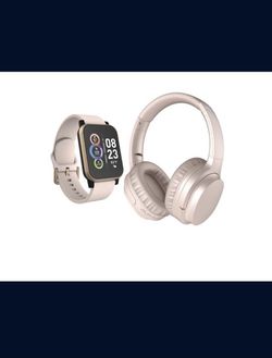 iTech Fusion 2 Unisex Pink Smart Watch with Wireless Cordless Headphone 900350B-40-P12 Bluetooth 