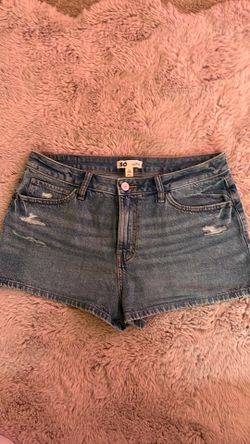 SO Mid Rise Relaxed Shortie Jean Shorts