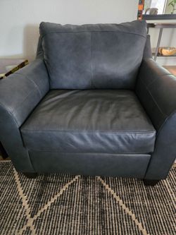 Navy blue leather chair